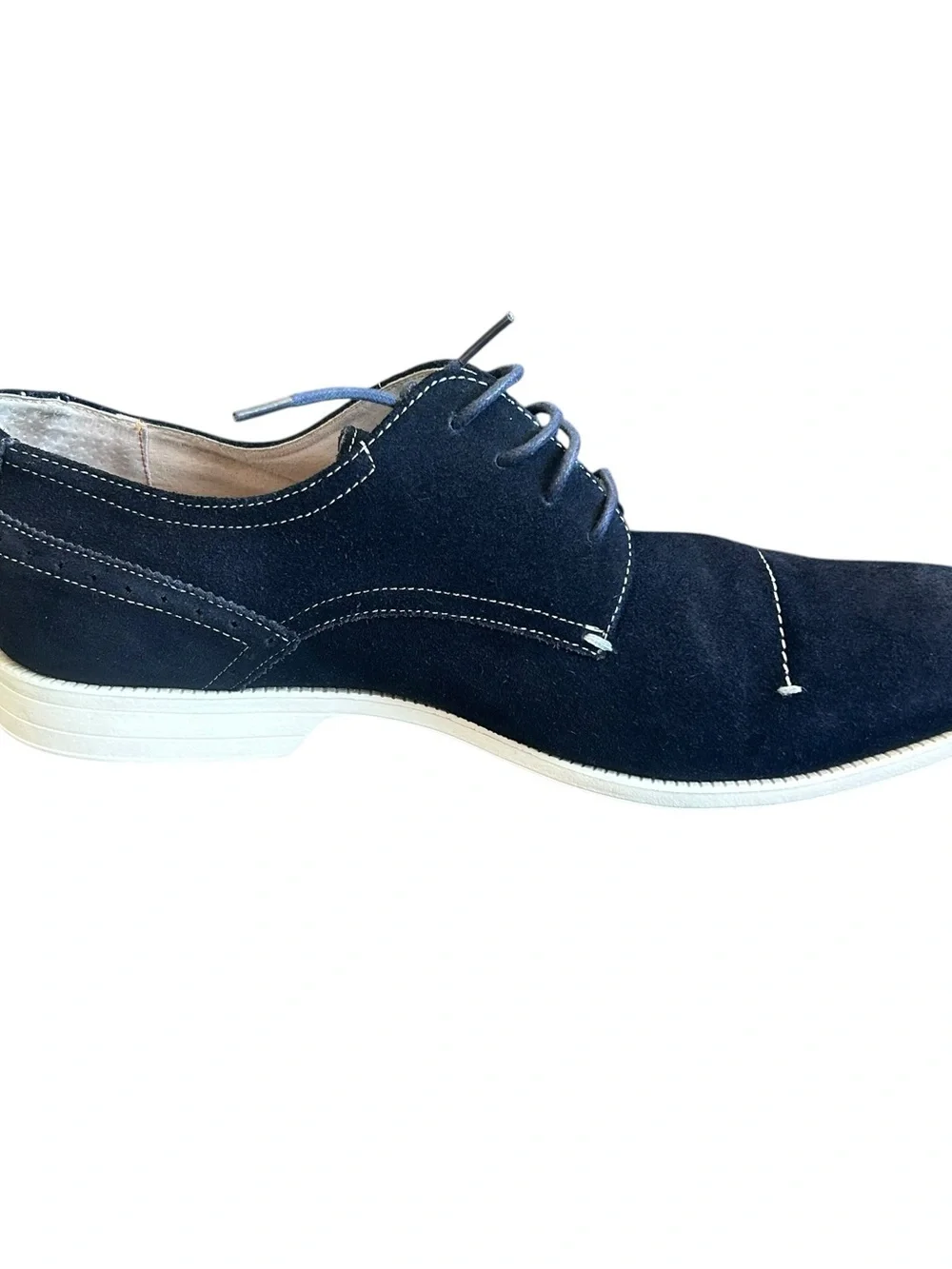 Stacy Adams Bale Cap Toe Suede Oxford Navy Blue Shoes Size 12